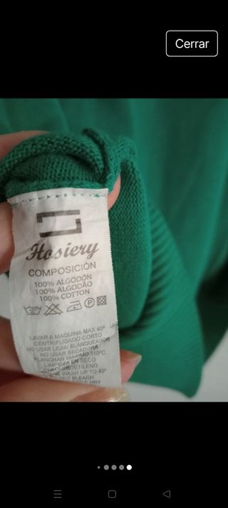 Jersey Hosiery verde cuello pico Talla L