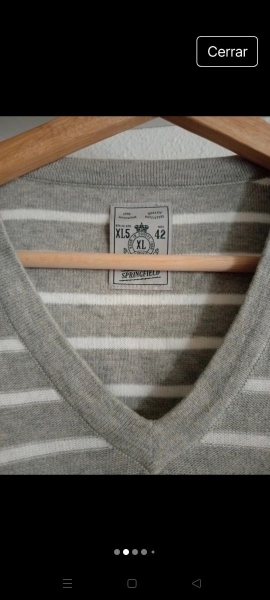 Jersey Springfield Rayas V-Neck Talla XL