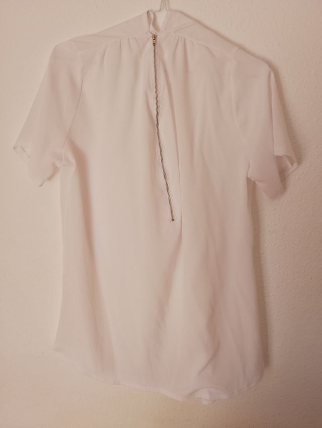 Camisa blanca con cremallera Talla XL