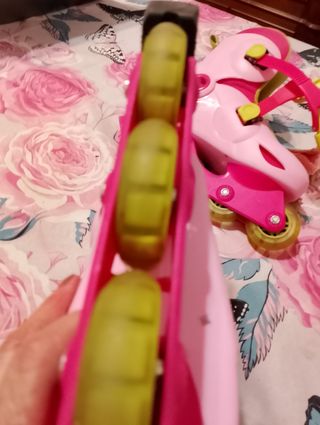 Roller per bambina Oxelo rosa + tre protezioni