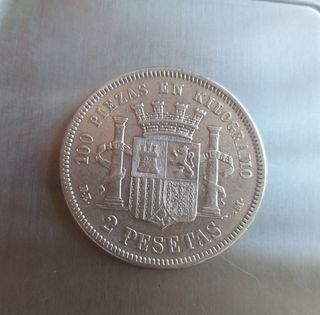 Moneda plata 2 Pesetas 1870*18*73.