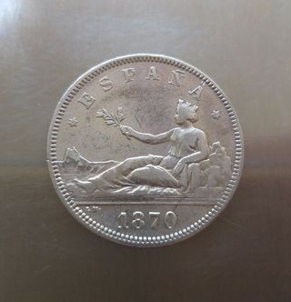 Moneda plata 2 Pesetas 1870*18*73.