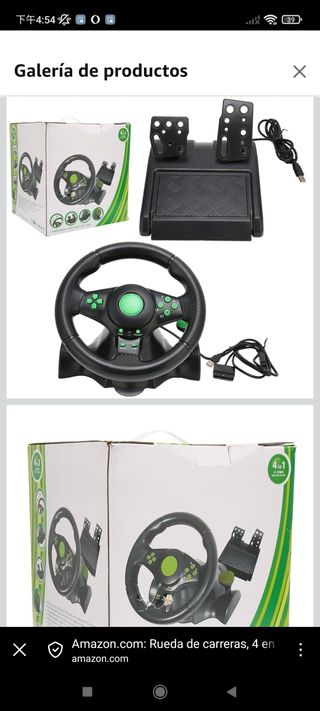Volante Rueda Carreras 4 en 1 PC Plug & Play