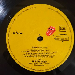 1978 REGGAE ROOTS Vinilo Peter Tosh Bush Doctor