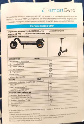 Patinete Eléctrico SmartGyro K2 Pro con garantía 