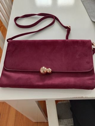 Bolso de mano granate tipo ante