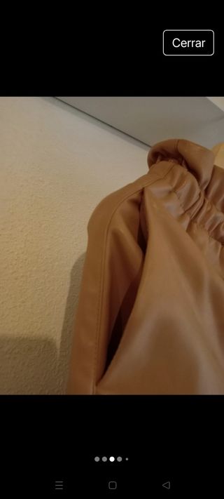 Pantalón cuero Mango marrón