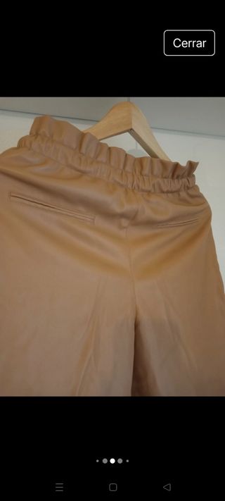 Pantalón cuero Mango marrón