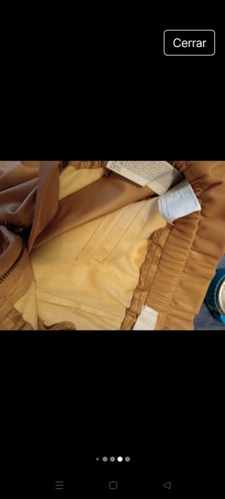 Pantalón cuero Mango marrón