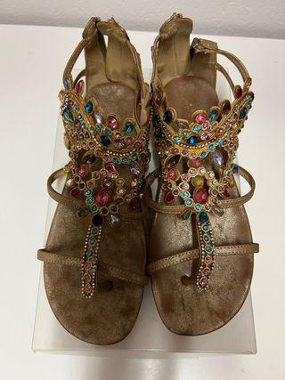 Sandali infradito donna con pietre colorate