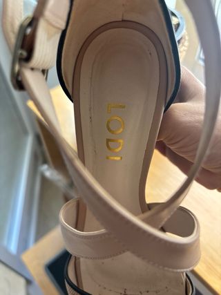 Sandalias Lodi Piel Talla 38 Beige/Oro un solo uso