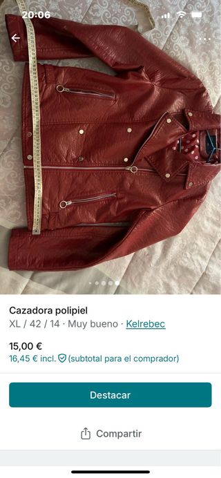 Cazadora polipiel roja