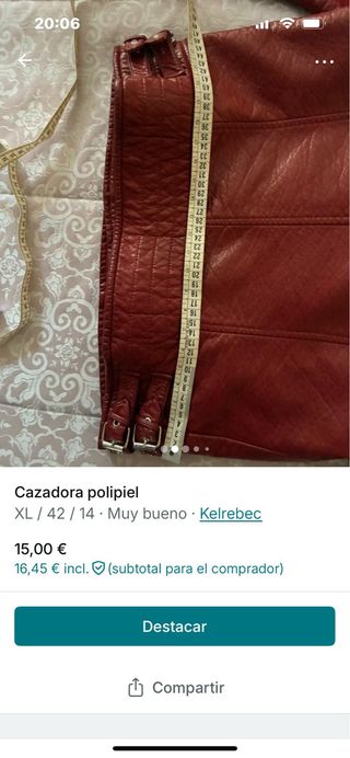 Cazadora polipiel roja