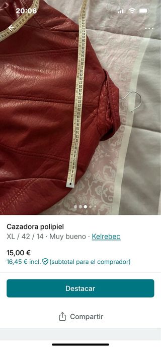 Cazadora polipiel roja