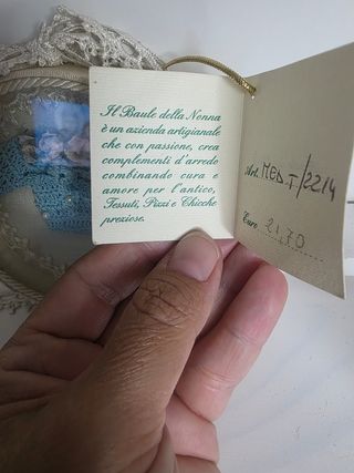 Quadretto nascita artigianale con vestitino