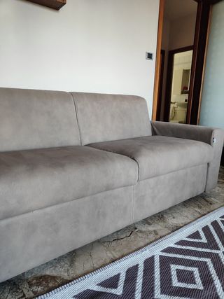 Divano letto 3 posti tortora