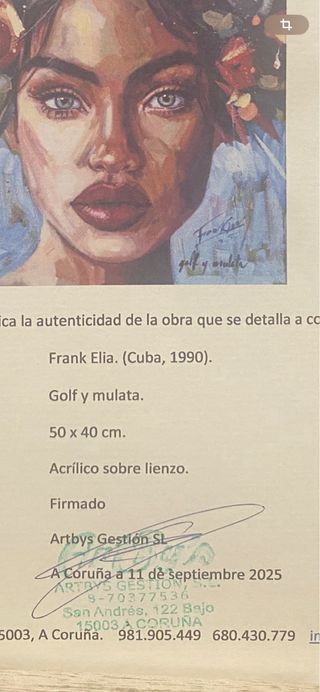 Obra Original Golf y Mulata de Frank Elia