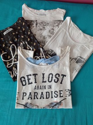 Lote 4 Camisetas Pull&Bear y Zara,Inside y Bershka
