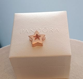 Charm Plata Estrella Baño Oro Rosa para Pandora 