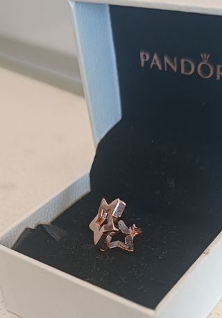 Charm Plata Estrella Baño Oro Rosa para Pandora 