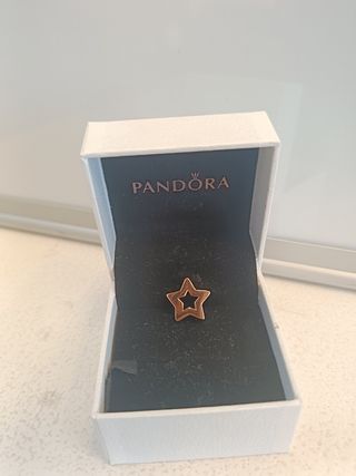 Charm Plata Estrella Baño Oro Rosa para Pandora 