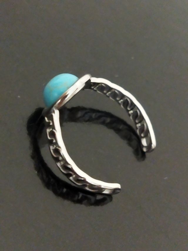 Anello Argento Pietra Turchese Regolabile
