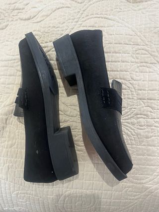 Zapatos negros mujer mocasines cocodrilo