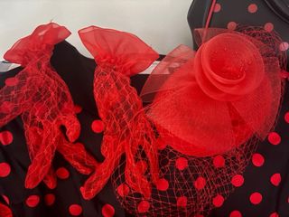 Vestido vintage lunares rojo talla 44