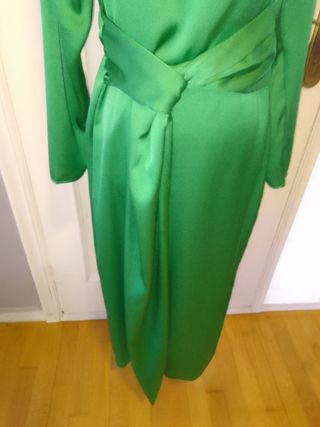 Vestido fiesta verde talla única