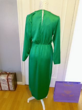 Vestido fiesta verde talla única