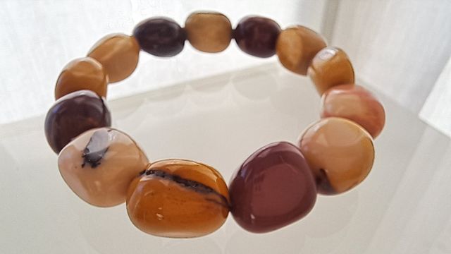 Pulsera Jaspe Mokaíta Natural Elástica