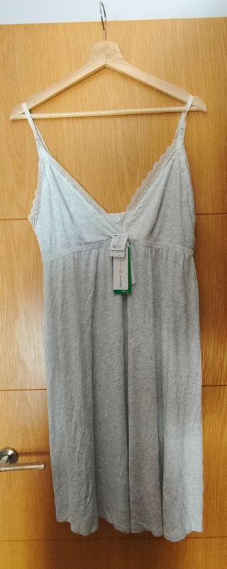 Camisón Maternidad Encaje Gris