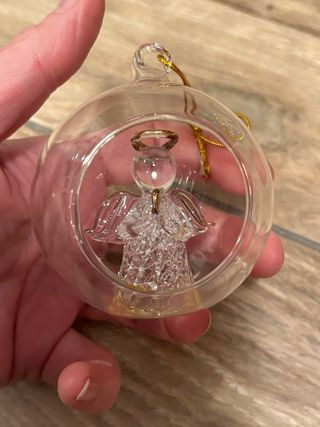 Set 2 palline albero Natale vetro soffiato angelo