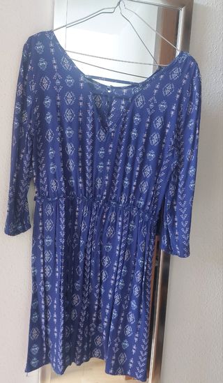 Vestido azul estampado