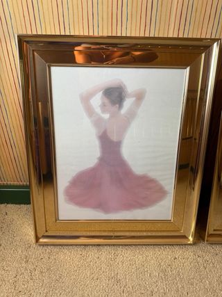 Cuadros bailarina dorados