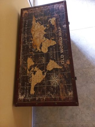 Baúl vintage mapa del mundo
