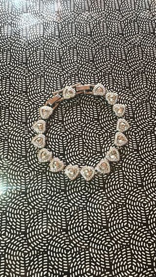 Pulsera Corazón Brillante Plata