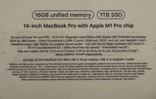 MacBook Pro M1 Pro 14 10-core CPU 16-core GPU