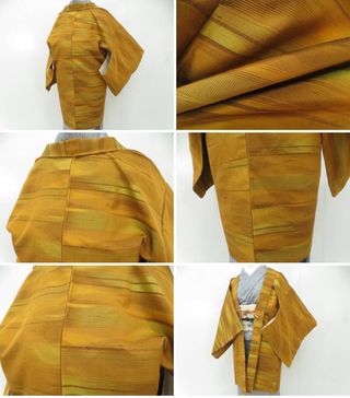 Giacca Kimono Haori Marrone Giallo