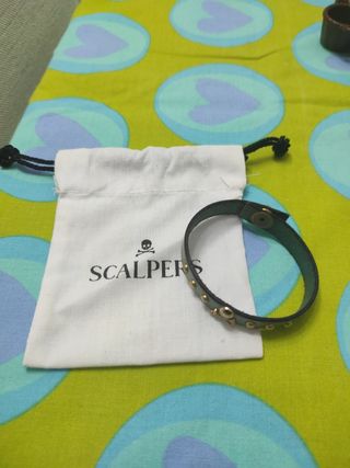 Pulsera Scalpers Mujer celeste y Dorada
