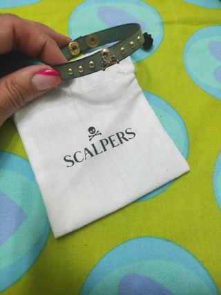 Pulsera Scalpers Mujer celeste y Dorada