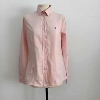 Camisa rosa às riscas
