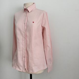 Camisa rosa às riscas