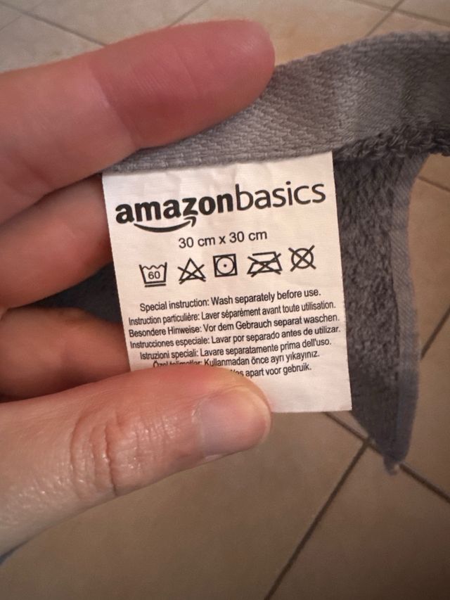 Asciugamani ospiti / viso in pile grigio