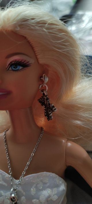 Pendientes y Colgante Cruz para Barbie 