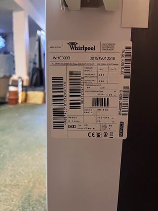 Congelador Whirlpool Arcón Blanco Eficiencia E