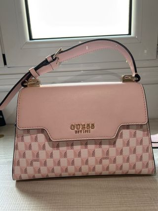 Bolso Guess Rosa y Beige