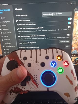 Mando Pro Switch Nintendo Blanco Diseño Goteo