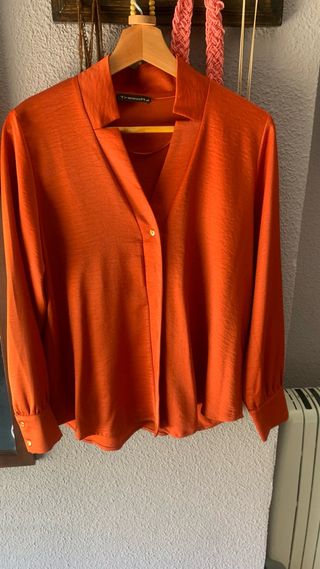Blusa de vestir naranja Tresor