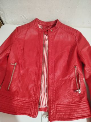 Chaqueta cuero roja